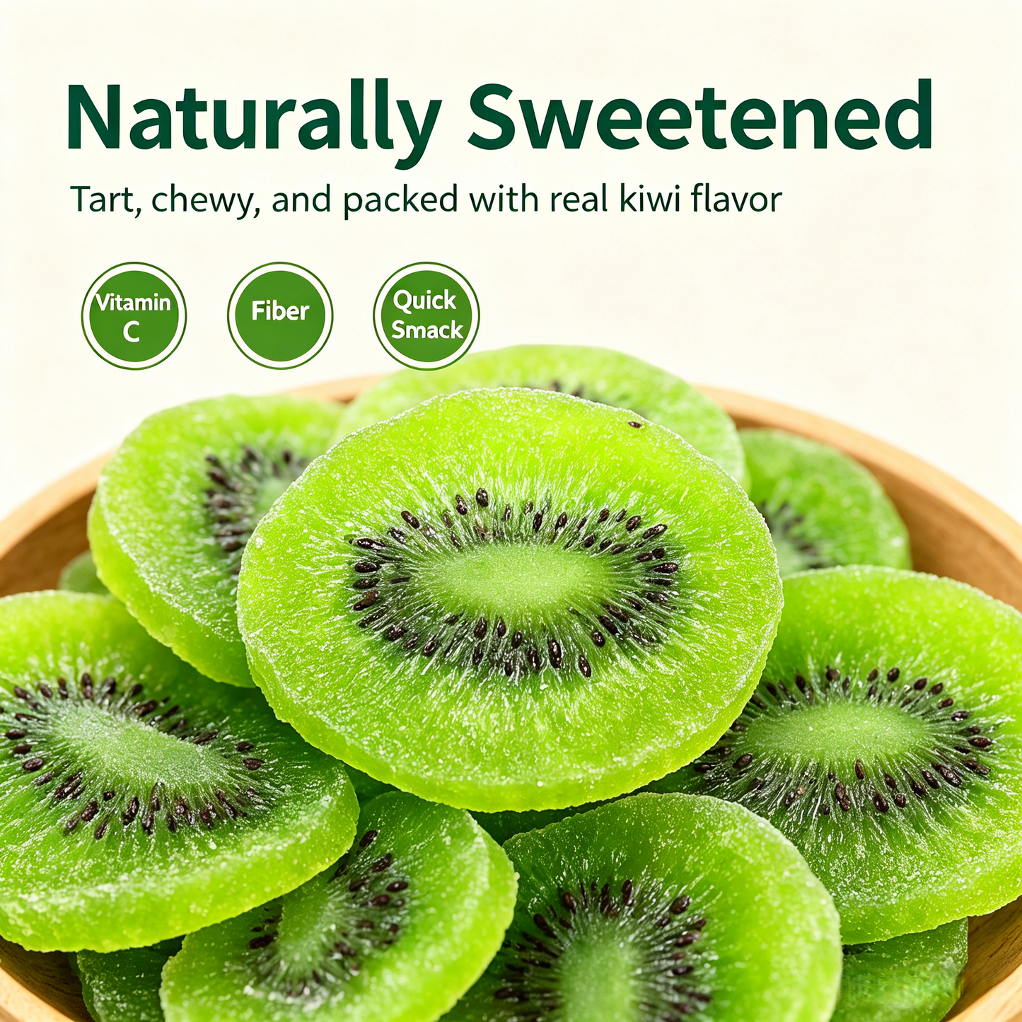 ๐ฅ Vitamin C-Rich Dried Kiwi Slices โ High-Fiber Slim Snack for Digestion, Craving Control & Daily Wellness-DW