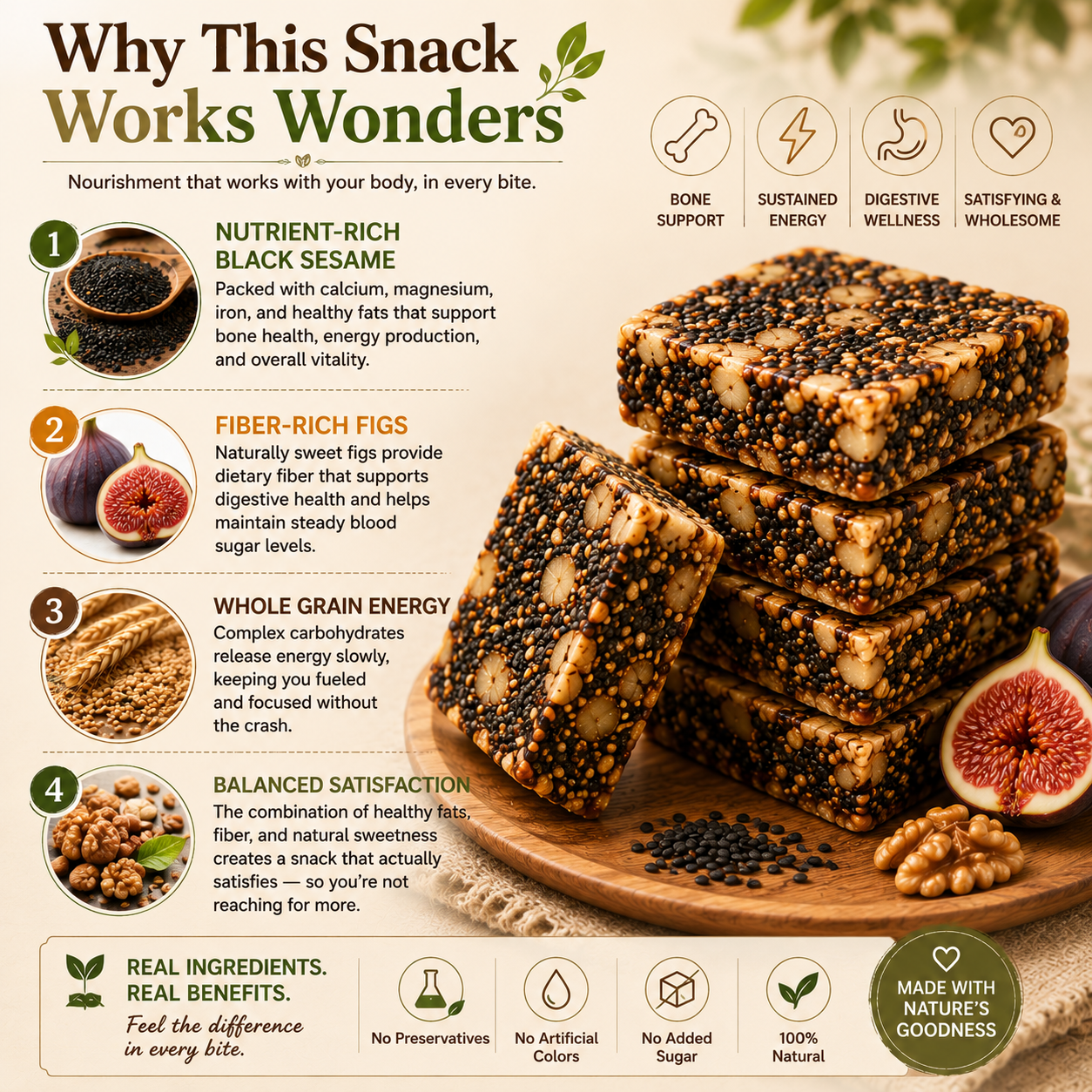 Black Sesame 🌿 Fig Pie 🥧 – Naturally Crafted & Wholesome Snack-QR