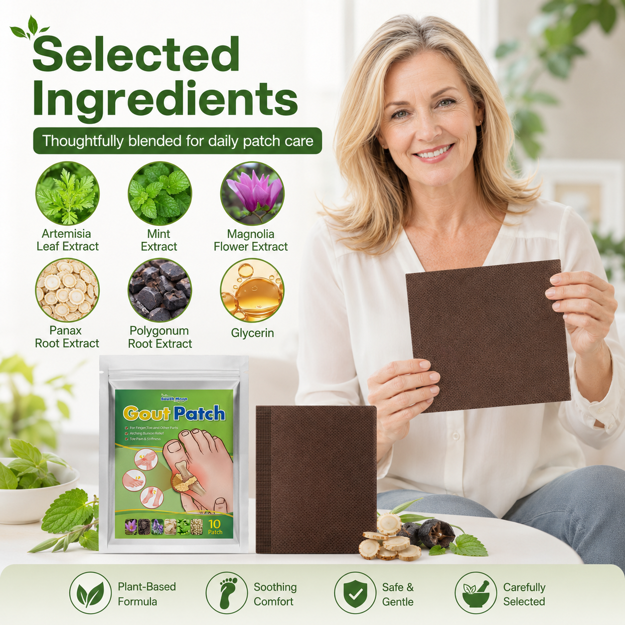 ๐ฆถ Gout Relief Foot & Joint Patch โ Targeted Herbal Comfort for Toes, Feet, Bunion-Prone Areas & Daily Joint Care ๐ฟโจ-DW