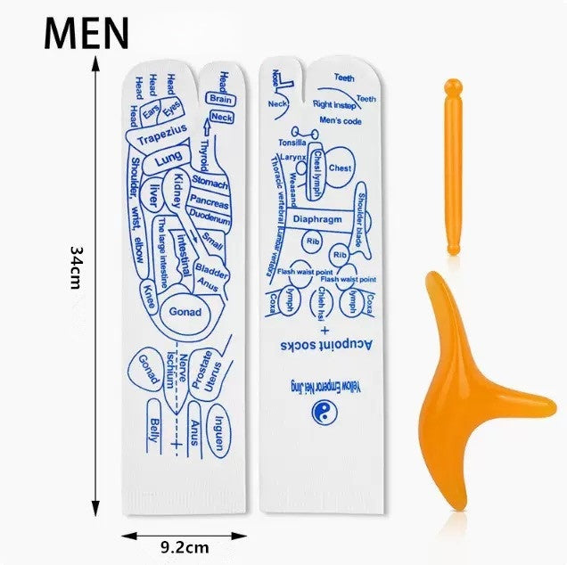 🦶 Foot Reflexology Socks & Massage Tool Set – Acupoint Targeting, Portable, 3‑Piece Kit-QE