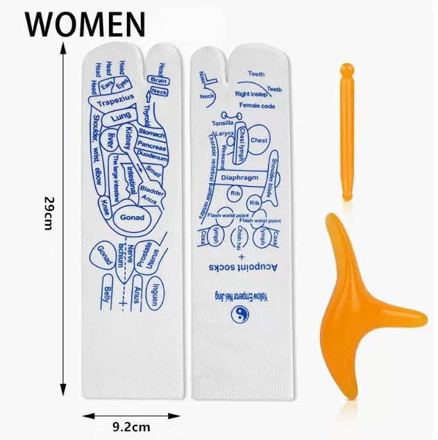 🦶 Foot Reflexology Socks & Massage Tool Set – Acupoint Targeting, Portable, 3‑Piece Kit-QE
