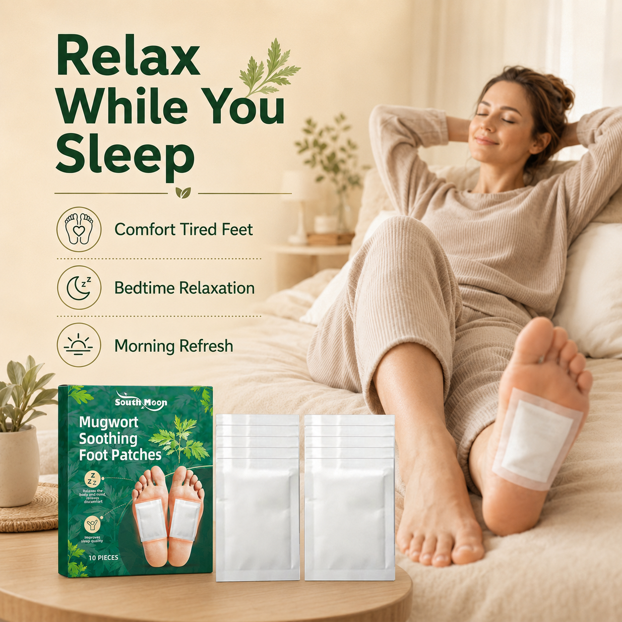 🦶Mugwort Soothing Foot Patches – Overnight Foot Comfort & Deep Sleep Relaxation - DW