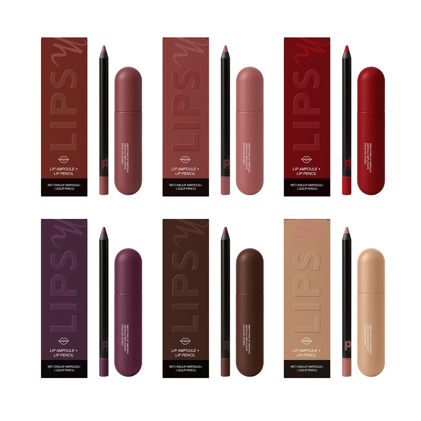 💋 LIP AMPOULE + LIP PENCIL 💋 Lip liner & essence set – Create plump, hydrated, long-lasting lips-FX