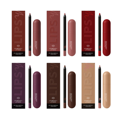 💋 LIP AMPOULE + LIP PENCIL 💋 Lip liner & essence set – Create plump, hydrated, long-lasting lips-FX