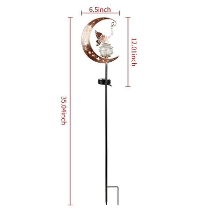 🌙🧚 Solar Moon Fairy Garden Stake Light – Enchanting Outdoor LED Yard Decor for Gardens, Patios & Pathways ✨🌿-FX