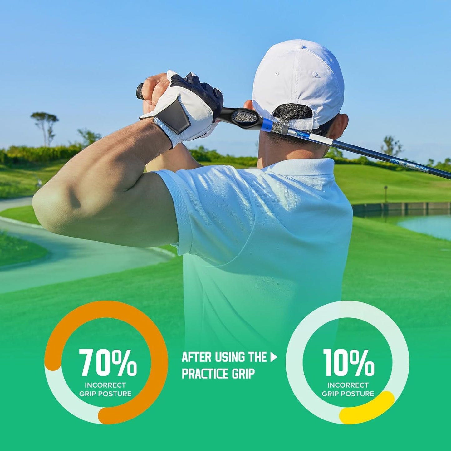 Golf ⛳ Grip Trainer ✨ – Swing Training Aid 🏌️ for Better Hand Position & Consistent Practice 💪-QR