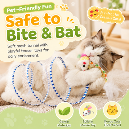 🐱 Rainbow Cat Hunting Tunnel Toy Set - DW