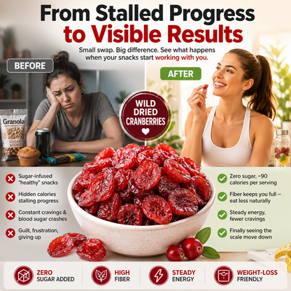 🍒 Wisconsin Wild Dried Cranberries-Your Guilt‑Free Weight Loss Companion!-Q1