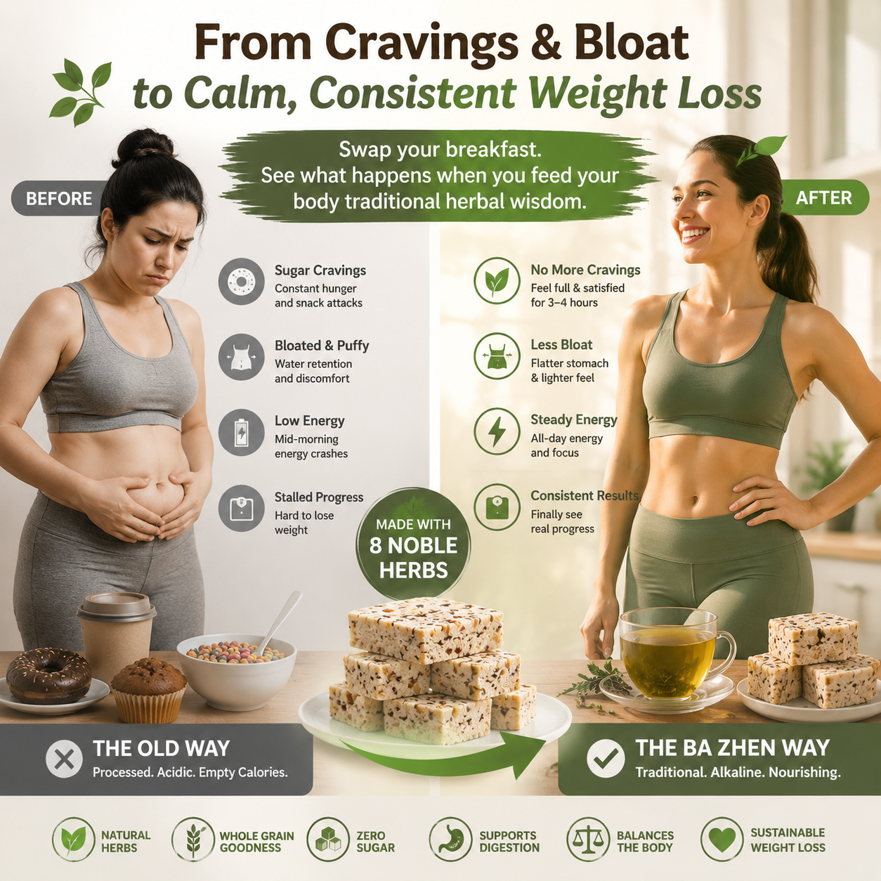 🌿 Ba Zhen Cake — 8‑Herbal Traditional Cake for Digestive Health & Daily Wellness-Q1
