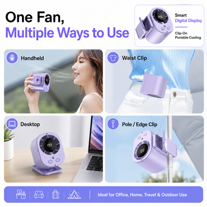 💨 Turbo High-Speed Mini Fan | Powerful airflow in a compact fan — available in White, Black & Purple-DW