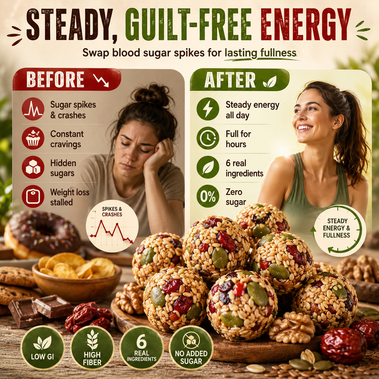 🌰 Flax & Sesame Balls — No Sugar. Whole Grains. Pure Energy-Q1