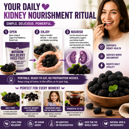 🌱 Sugar‑Free Mulberry Dried Fruit — Supports Kidney Health, Soothes Numbness, Safe for the Whole Family-Q1