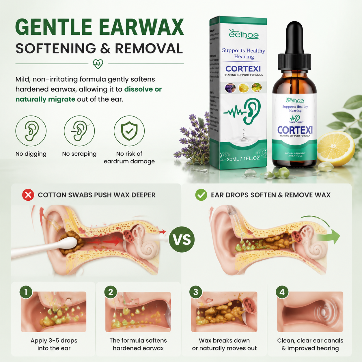 👂 Ear Drops for Tinnitus Relief & Earwax Cleaning-Q1