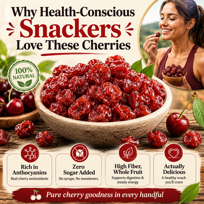 🍒 Natural Pitted Dried Cherries — High Fiber, Zero Sugar, Pure Antioxidant Goodness-Q1