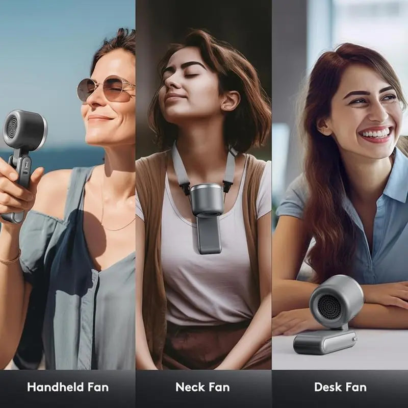 🌪️🔇 TurboJet High-Speed Silent Handheld Fan | Brushless Motor 5-Speed Turbo Airflow Ultra-Quiet <36dB USB-C Rechargeable Foldable Personal Fan-DW