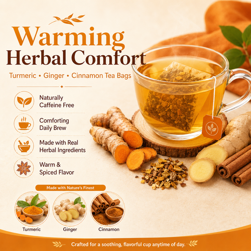 🔥 Turmeric Ginger Cinnamon Slim Tea – Metabolism Support, Belly Bloat Relief & Daily Weight Management Herbal Tea - DW