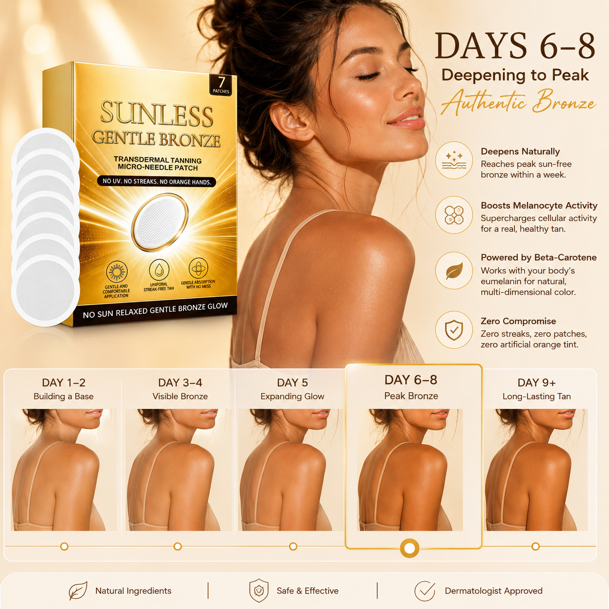 ☀️ 𝐒𝐮𝐧𝐥𝐞𝐬𝐬 𝐈𝐧𝐬𝐭𝐚𝐧𝐭 𝐁𝐫𝐨𝐧𝐳𝐞 𝐓𝐚𝐧𝐧𝐢𝐧𝐠 𝐌𝐢𝐜𝐫𝐨𝐧𝐞𝐞𝐝𝐥𝐞 𝐏𝐚𝐭𝐜𝐡 🇺🇸) 𝐕𝐢𝐬𝐢𝐛𝐥𝐞 𝐁𝐫𝐨𝐧𝐳𝐞 𝐆𝐥𝐨𝐰 𝐢𝐧 𝟕 𝐃𝐚𝐲𝐬-Q1