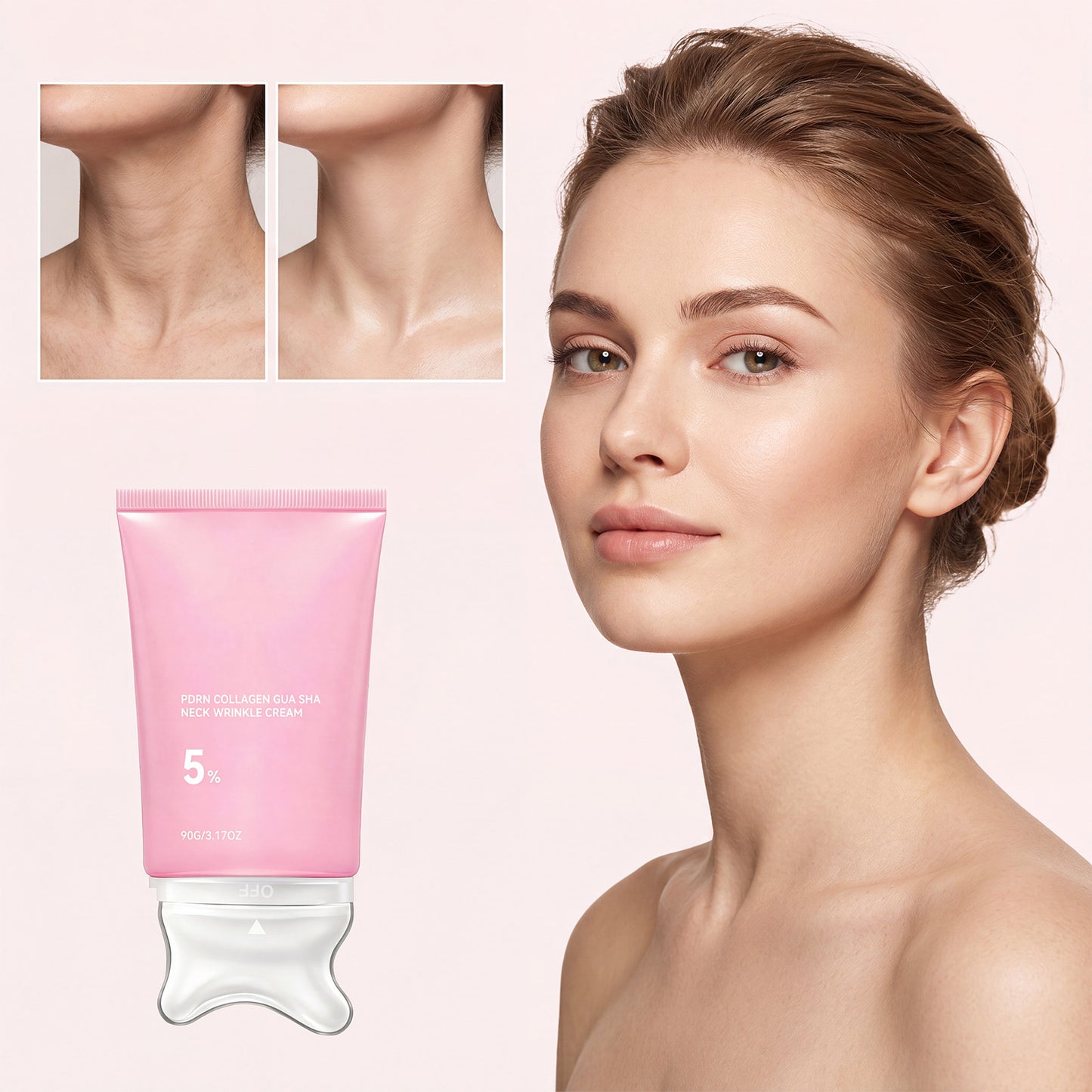 ✨ Collagen Gua Sha Neck Cream – 5-Minute Neck Lift Ritual for Neck Lines, Turkey Neck & Jawline Sculpting -DW