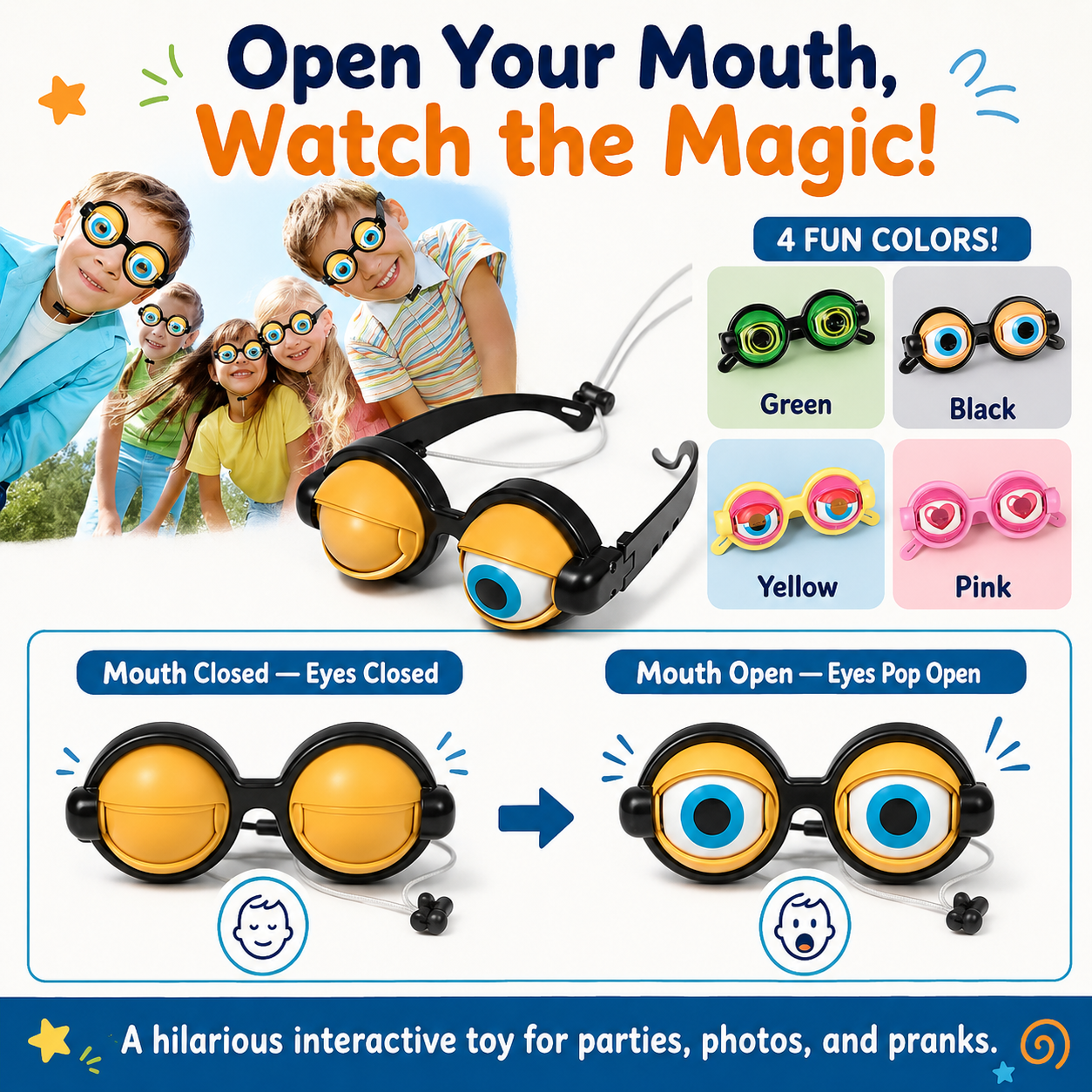 😎🎉 Funny Goofy Party Glasses – Creative Novelty Eyewear for Photos & Costume Fun -DW
