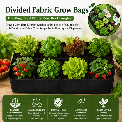 🌱 Divided Fabric Grow Bags — One Bag, Eight Plants, Zero Root Tangles-Q1