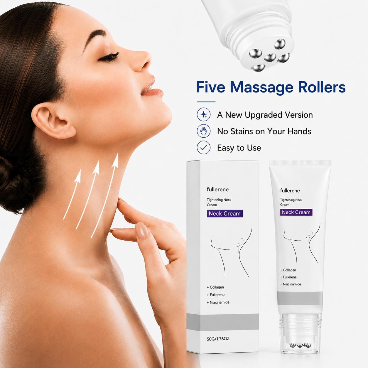 Instant Neck Lift ✨ Cream 🧴 – Retinol 🌿 & Hyaluronic Acid 💧 Formula for Smoother-Looking Neck Skin-QR