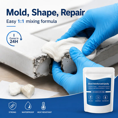 Steel-Reinforced 🔩 Epoxy Putty ✨ – Heavy-Duty Repair Compound 🛠️ for Metal, Pipes & DIY Fixes-QR