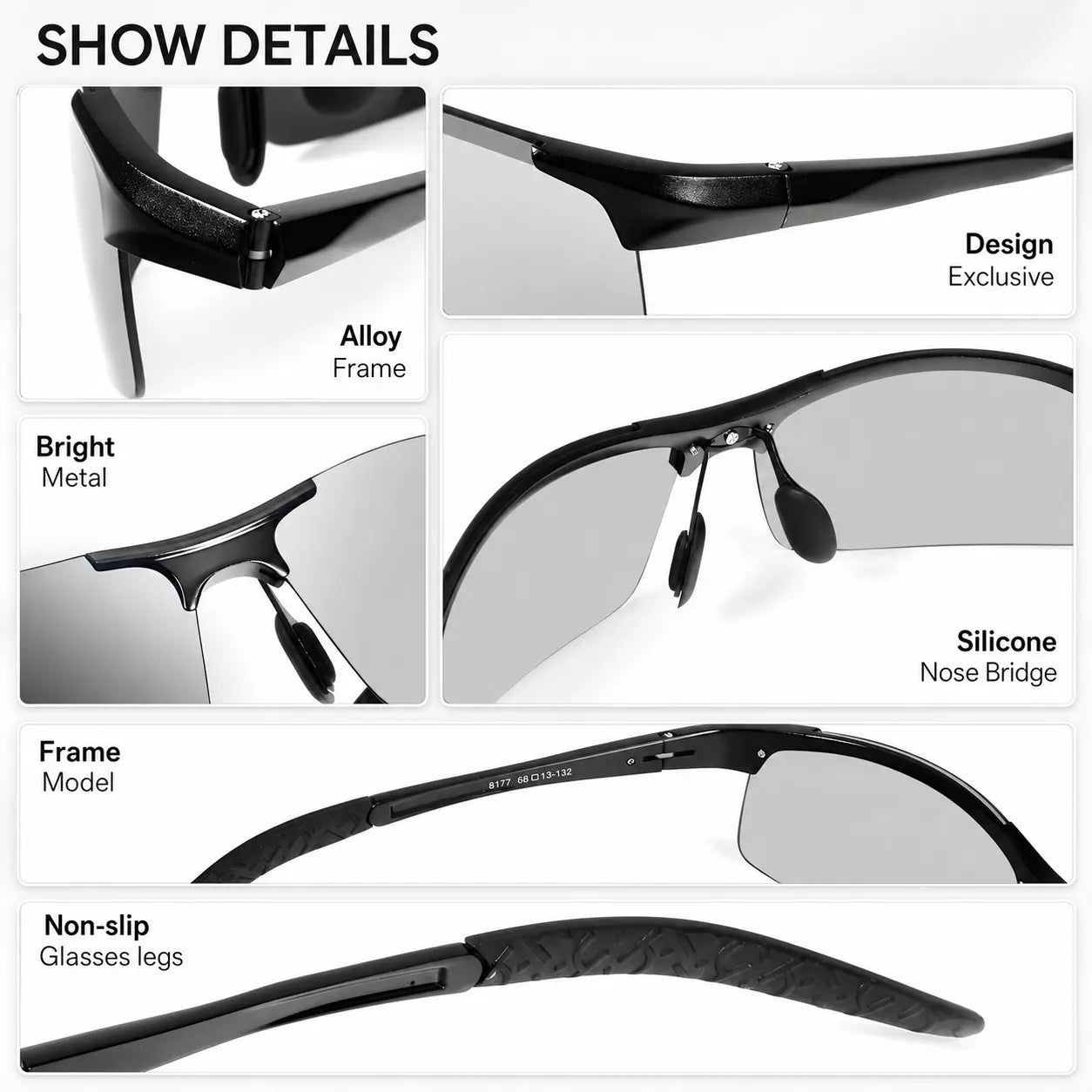 🕶️ Smart Photochromic Metal Sunglasses – Light-Sensitive Color-Changing Eyewear - DW