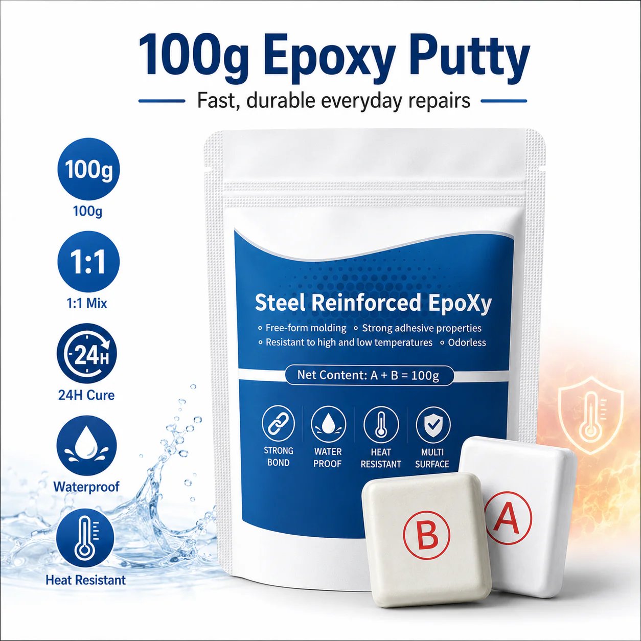 Steel-Reinforced 🔩 Epoxy Putty ✨ – Heavy-Duty Repair Compound 🛠️ for Metal, Pipes & DIY Fixes-QR