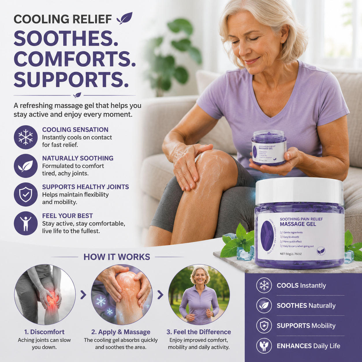 🌿 Joint Soothing Massage Gel ✨ – Cooling Comfort 💆‍♀️ for Knees 🦵 Elbows 💪 & Shoulders-QR