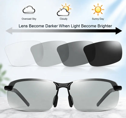 🕶️ Smart Photochromic Metal Sunglasses – Light-Sensitive Color-Changing Eyewear - DW