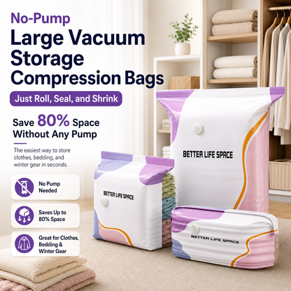 👕No-Pump Large Vacuum Storage Compression Bags-Q1