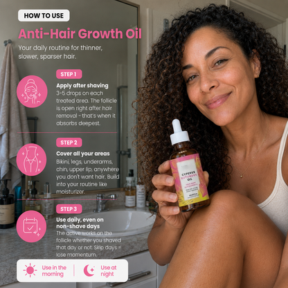 Cyperus Oil Anti-Hair Growth Oil – Smooth Skin Routine 💖 for Face & Body 🌸-QR