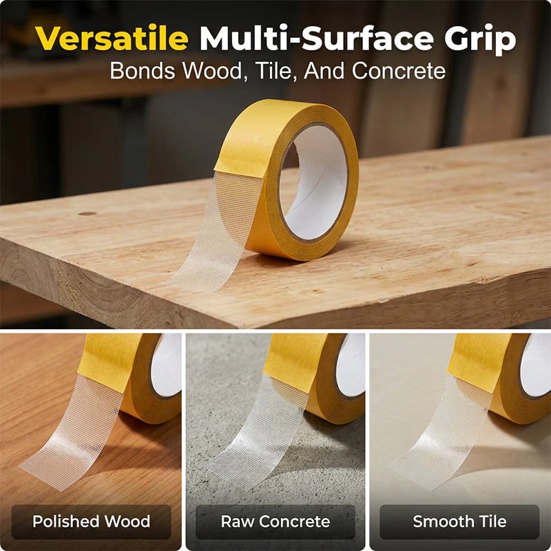 🛡️ Heavy-Duty Double-Sided Tape Woven Core · Anti-Stretch · High Tensile Strength-QR