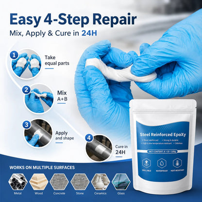 Steel-Reinforced 🔩 Epoxy Putty ✨ – Heavy-Duty Repair Compound 🛠️ for Metal, Pipes & DIY Fixes-QR
