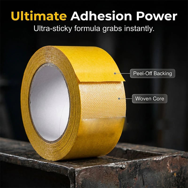 🛡️ Heavy-Duty Double-Sided Tape Woven Core · Anti-Stretch · High Tensile Strength-QR
