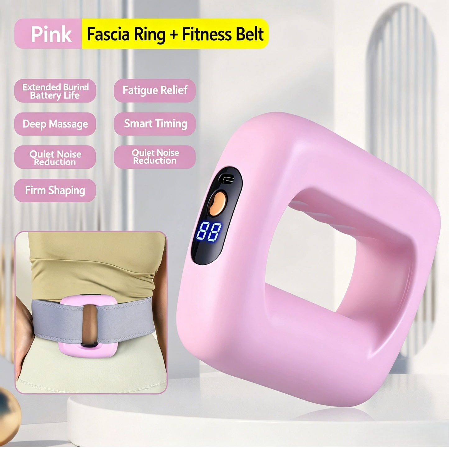 💪🌀 VibraSlim Fascia Massager – 5‑Speed Vibration Fitness Ring for Deep Muscle Relaxation, Portable Whole Body Massager -DW