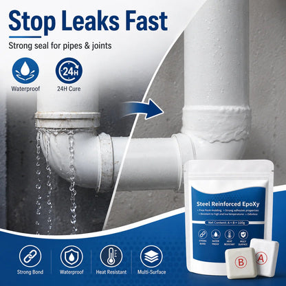 Steel-Reinforced 🔩 Epoxy Putty ✨ – Heavy-Duty Repair Compound 🛠️ for Metal, Pipes & DIY Fixes-QR