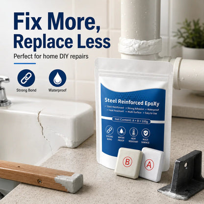 Steel-Reinforced 🔩 Epoxy Putty ✨ – Heavy-Duty Repair Compound 🛠️ for Metal, Pipes & DIY Fixes-QR