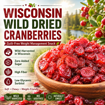 🍒 Wisconsin Wild Dried Cranberries-Your Guilt‑Free Weight Loss Companion!-Q1
