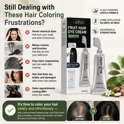 🌿 New Botanical Essence Hair Dye Comb-Chemical‑Free, Safe, and Effective-Q1