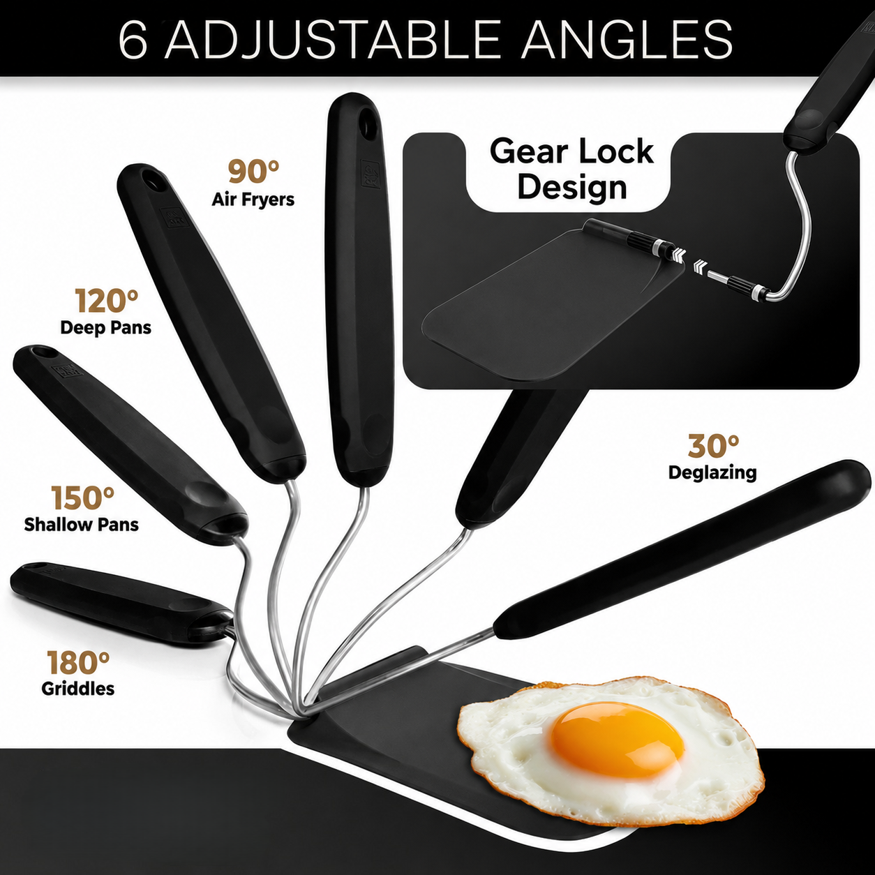 🍳Angle-Adjustable Spatula Spoon – Easy Flip & Serve Cooking Tool - DW