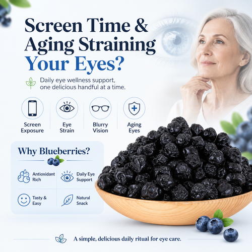 🫐 Natural Dried Blueberries — Daily Eye Care for Seniors. Sugar‑Free, High Fiber, Soft & Chewy!-Q1
