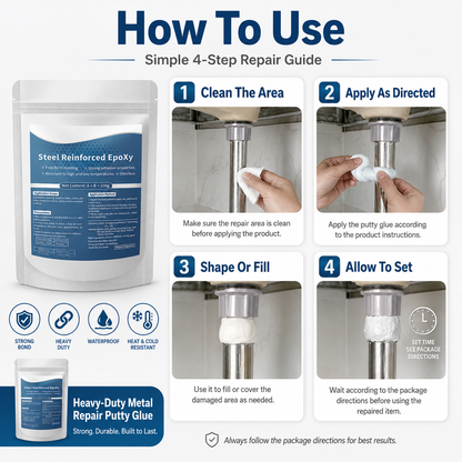 🛠️ Heavy-Duty Metal Repair Putty Glue – Strong Bond Repair Filler for DIY Fixes - DW