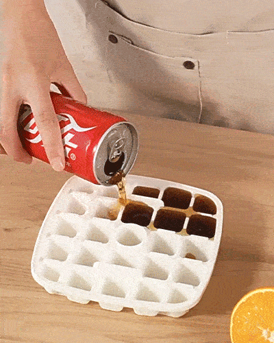 🧊 Handled Press-Type Double-Layer Ice Cube Tray – 48-Cube Fast Release Ice Maker with Storage Box, Lid & Tongs -DW