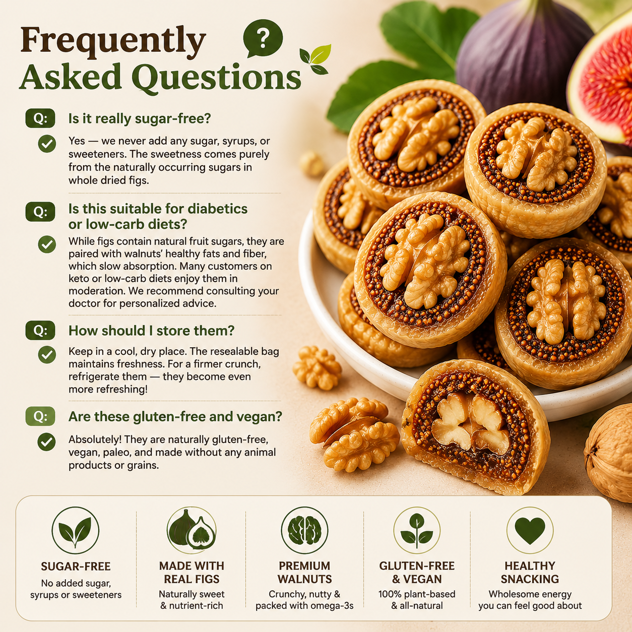🌰Sugar-Free Fig Stuffed Walnuts — Naturally Sweet, Guilt‑Free, and Packed with Crunch-Q1