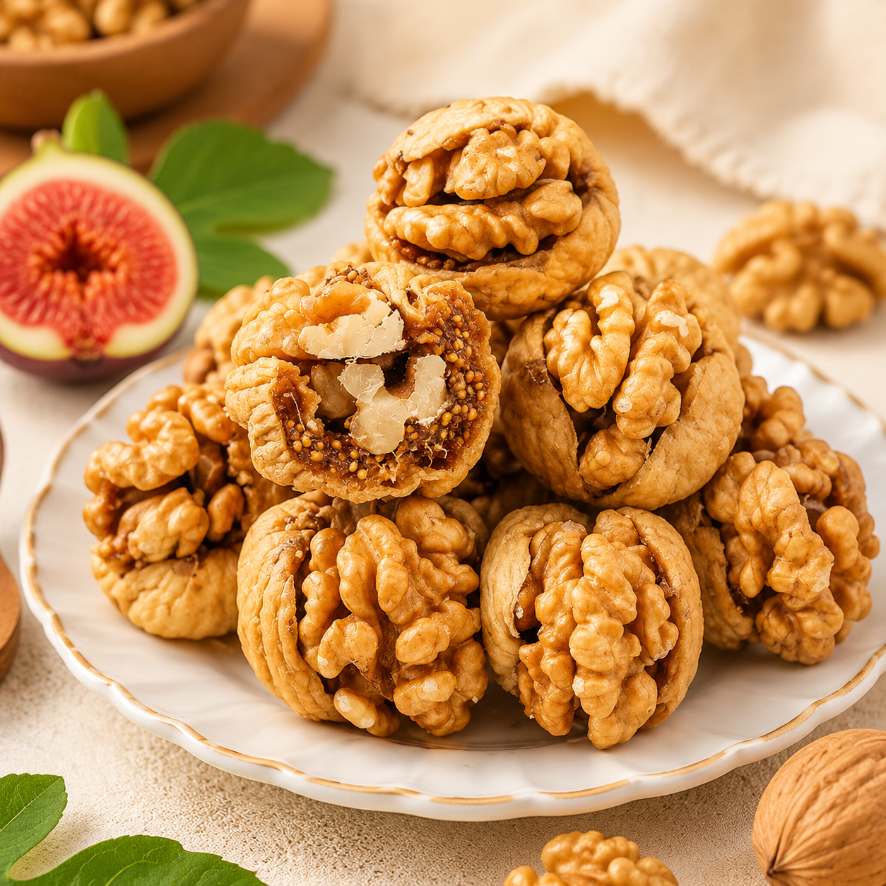 🌰Sugar-Free Fig Stuffed Walnuts — Naturally Sweet, Guilt‑Free, and Packed with Crunch-Q1