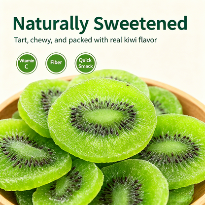 🥝 Vitamin C-Rich Dried Kiwi Slices – High-Fiber Slim Snack for Digestion, Craving Control & Daily Wellness-DW