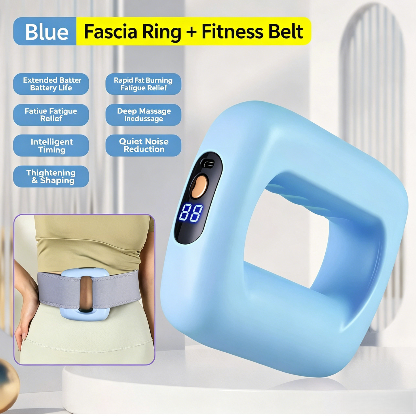 💪🌀 VibraSlim Fascia Massager – 5‑Speed Vibration Fitness Ring for Deep Muscle Relaxation, Portable Whole Body Massager -DW