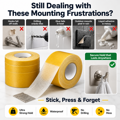 💪 Waterproof Strong Double-Sided Tape — Stick It Once. Hold It Forever-Q1