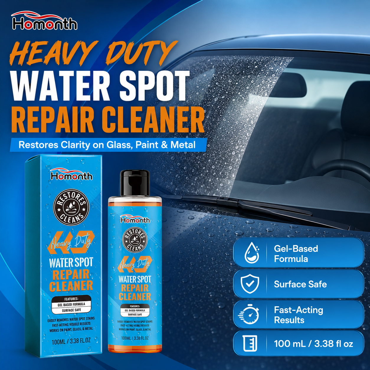 🔥LAST DAY - 49% OFF 🔥✨ | 💧Heavy Duty Hard Water Stain Remover for Car Paint, Glass & Metal-DW